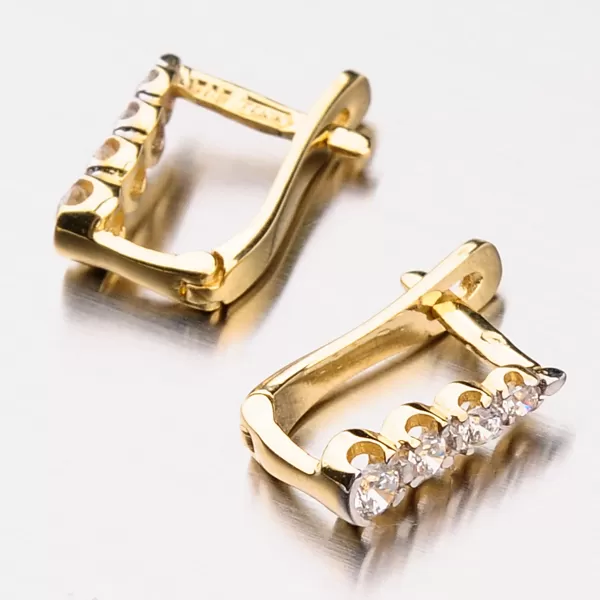 Zlaté náušnice se zirkony 42-3823