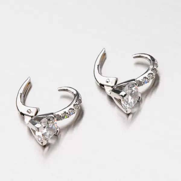 Dámské náušnice bílé zlato 585 zirkon 12-375