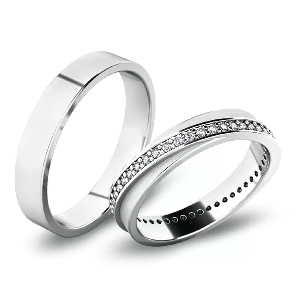 Snubní prsteny bílé zlato 585 zirkon 0.264 ct G/SI - SP-61070B