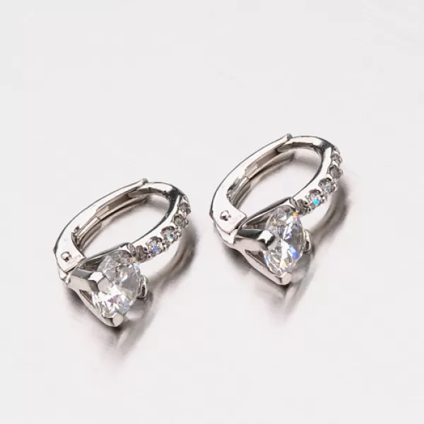 Dámské náušnice bílé zlato 585 zirkon 12-375