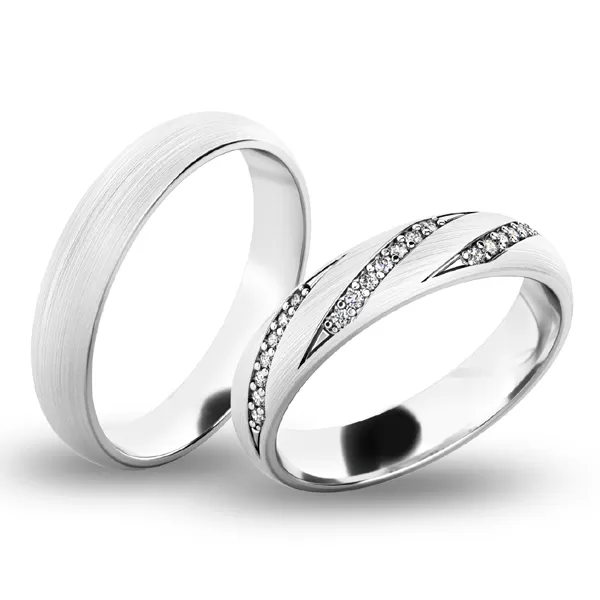 Snubní prsteny bílé zlato 585 zirkon 0.094 ct G/SI - SP-61069B