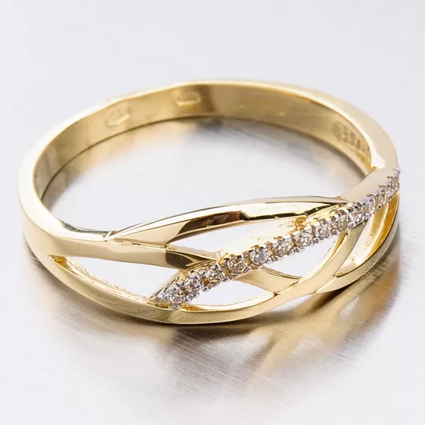 Prsten ze zlata se zirkony 41-NF40