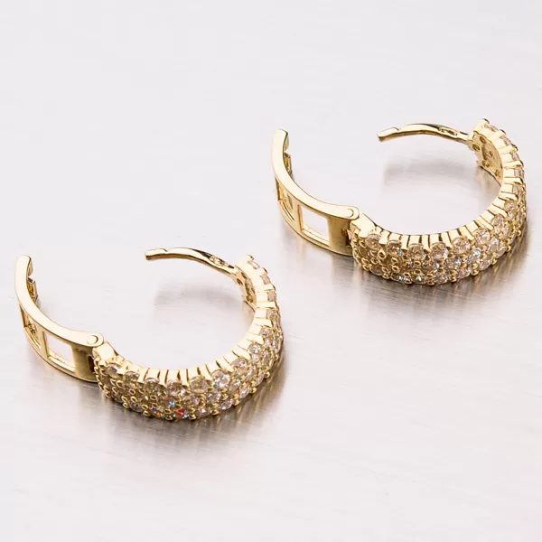 Dámské náušnice žluté zlato 585 zdobené kroužky 42-31562