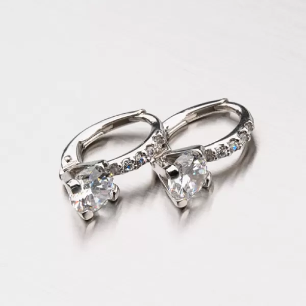 Dámské náušnice bílé zlato 585 zirkon 12-375