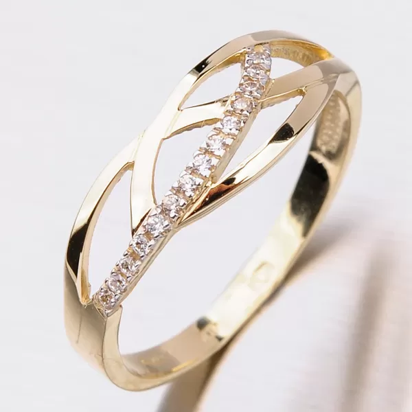 Prsten ze zlata se zirkony 41-NF40