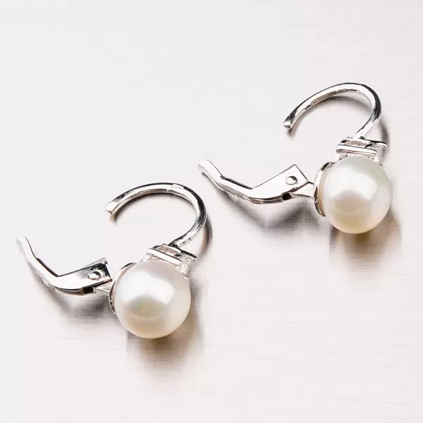 Dámské náušnice bílé zlato 585 perly a zirkony 42-31670