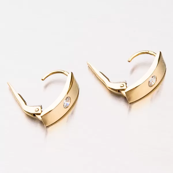 Dámské náušnice žluté zlato 585 zirkon 42-31508