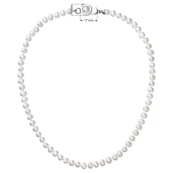 Perlový náhrdelník z pravých říčních perel bílý 22006.1