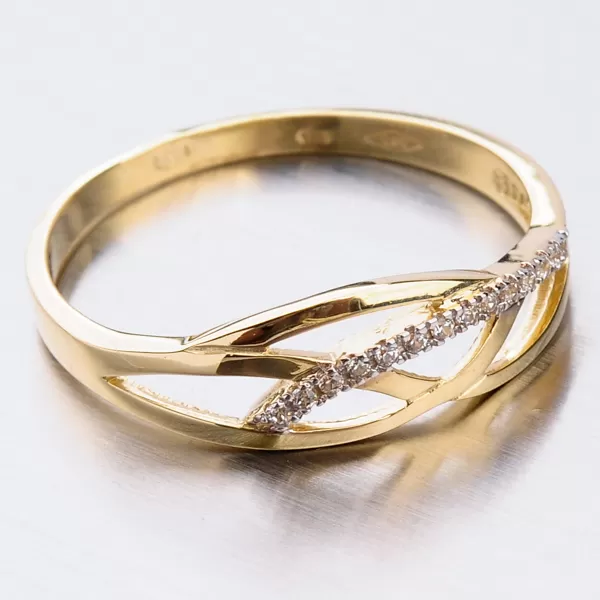 Prsten ze zlata se zirkony 41-NF40