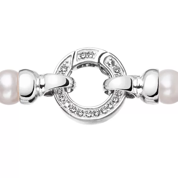 Perlový náhrdelník z pravých říčních perel bílý 22003.1