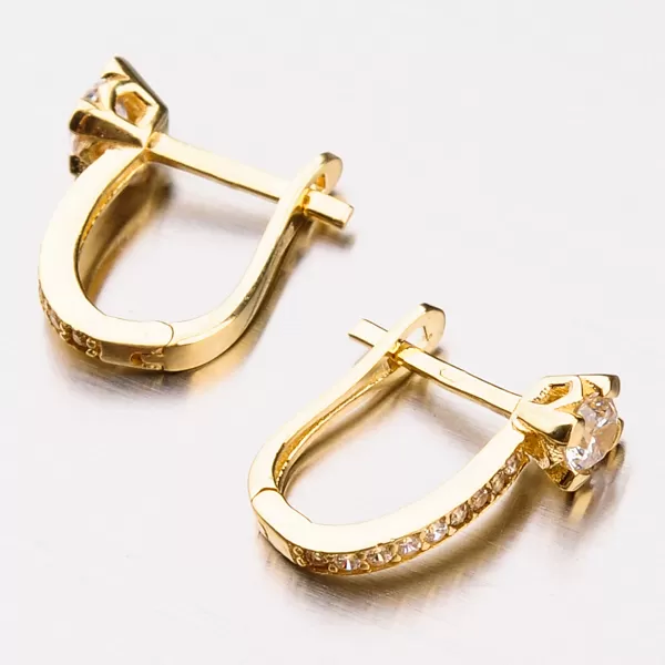 Dámské náušnice žluté zlato 585 zirkon 42-31939