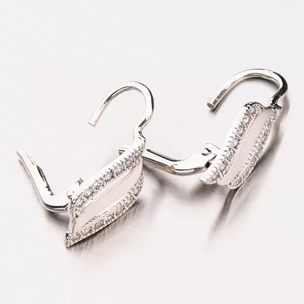 Dámské náušnice bílé zlato 585 zirkon 42-3134