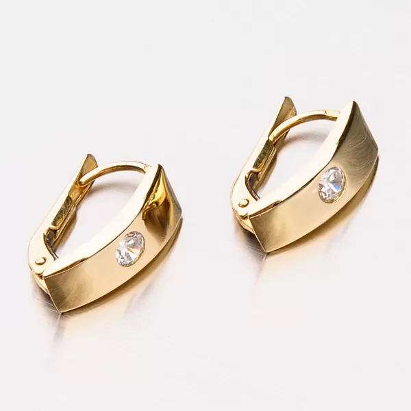 Dámské náušnice žluté zlato 585 zirkon 42-31508