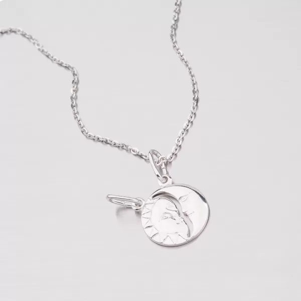 Dvojitý stříbrný přívěsek - Slunce a Měsíc M5503SL-XC