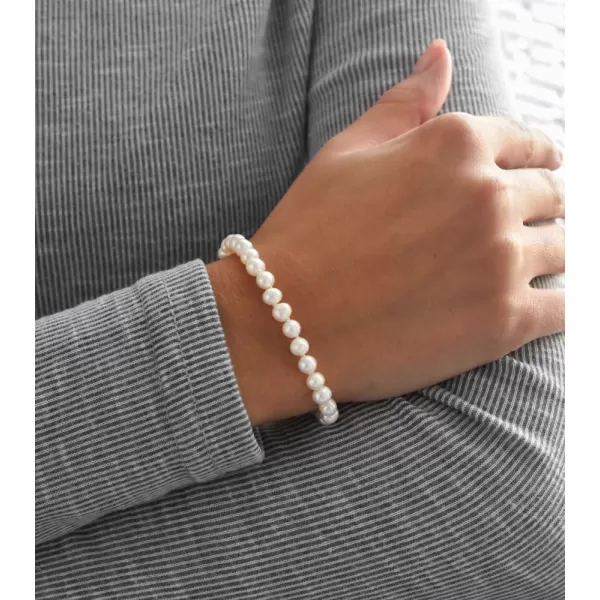 Perlový náramek z pravých říčních perel bílý 23001.1