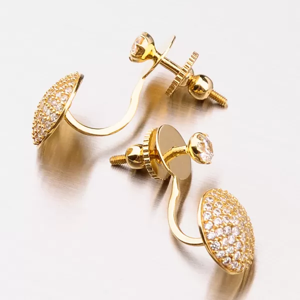 Zlaté náušnice se zirkony 42-31629