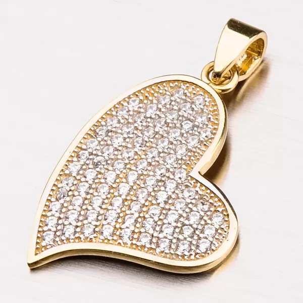 Zlaté srdce se zirkony 13-198