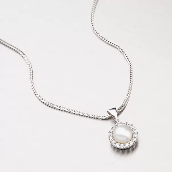 Přívěsek s perlou a zirkony 13-208