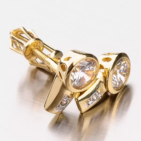 Dámské náušnice žluté zlato 585 zirkon 42-31759