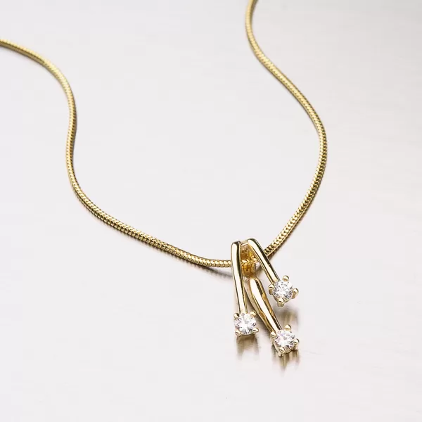 Zlatý přívěsek se zirkony GZ2077