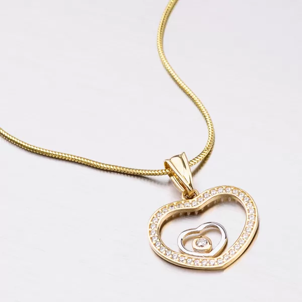 Zlatý přívěsek ve tvaru srdce 13-225