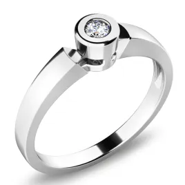 Zásnubní prsten bílé zlato 585/1000 přírodní diamant 0.050 ct G/SI ZP-10934D