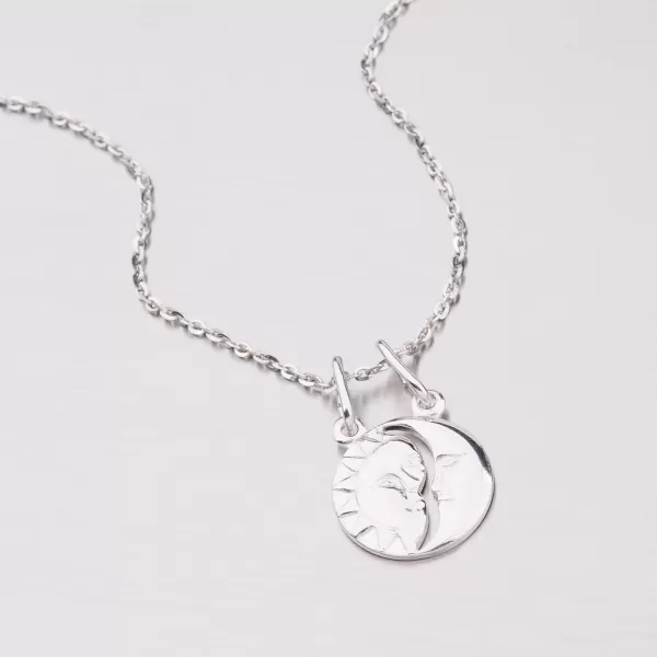 Dvojitý stříbrný přívěsek - Slunce a Měsíc M5503SL-XC