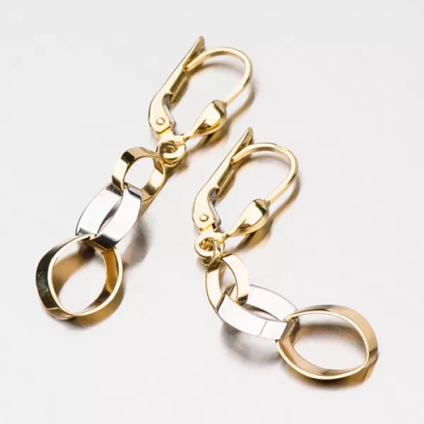 Dámské náušnice žluté zlato 585 visací 12-328