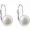 Stříbrné náušnice visací s bílou říční perlou 21010.1