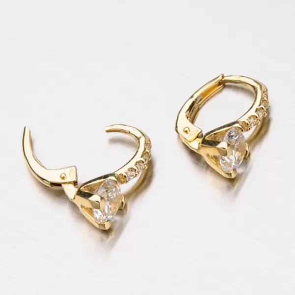 Dámské náušnice žluté zlato 585 zirkon 12-336