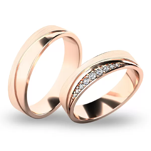 Snubní prsteny bílé zlato 585 zirkon 0.090 ct G/SI - SP-61068B