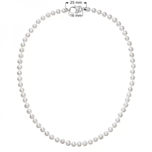 Perlový náhrdelník z pravých říčních perel bílý 22002.1