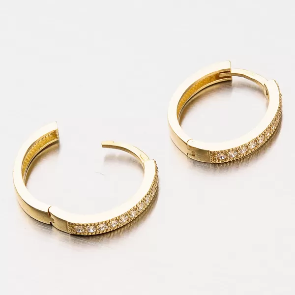 Dámské náušnice žluté zlato 585 kruhy 12-383