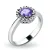Dámský prsten bílé zlato 585/1000 přírodní diamant 0.50 ct G/SI tanzanit 10924-B-TZN