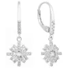 Stříbrné náušnice visací se zirkonem bílá vločka 11299.1