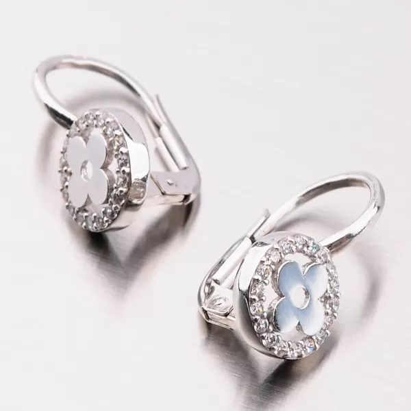 Dámské náušnice bílé zlato 585 zirkon 12-503