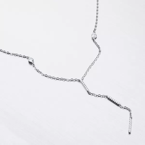 Stříbrný náhrdelník se zirkony SST-15988