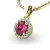 Dámský přívěsek přírodní diamant 0.50 ct G/SI s rubín 10927-ZL-RUB