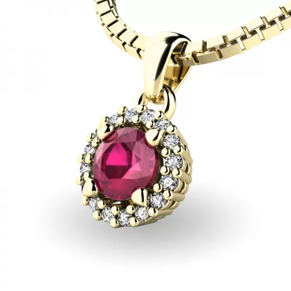 Luxusní přívěsek s rubínem a diamanty 10927-ZL-RUB