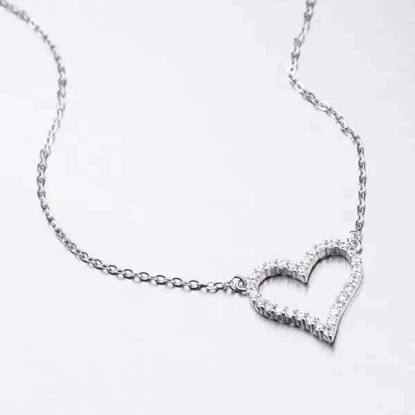 Stříbrný náhrdelník se zirkony SST-15878