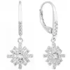 Stříbrné náušnice visací se zirkonem bílá vločka 11299.1