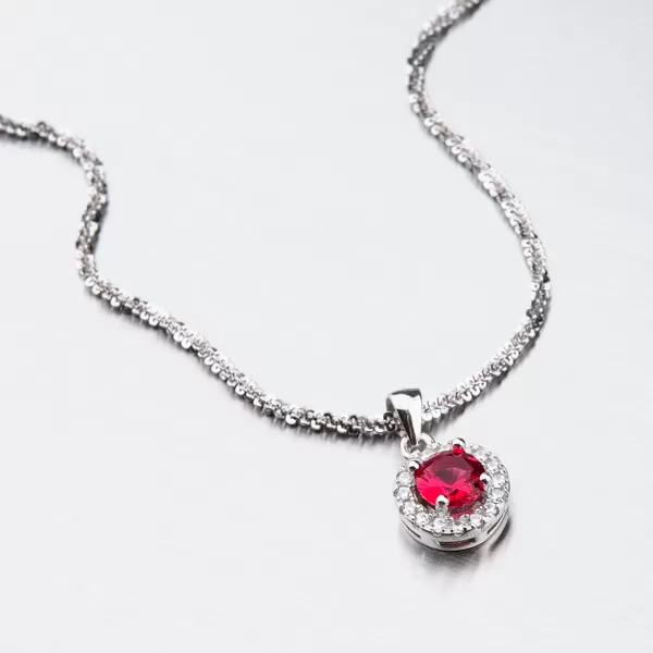 Stříbrný přívěsek s rubínem HST-13257