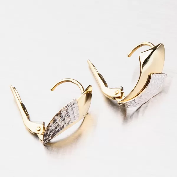 Dámské náušnice zlato 585 bicolor facetované 42-31532