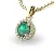 Dámský přívěsek přírodní diamant 0.50 ct G/SI se smaragd 10927-ZL-SMAR