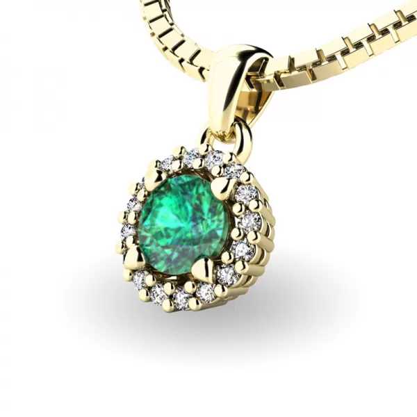 Luxusní přívěsek se smaragdem a diamanty 10927-ZL-SMAR