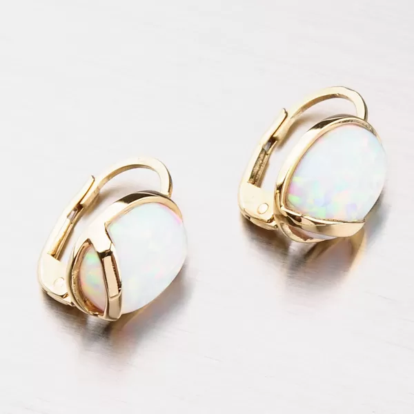Zlaté náušnice s opálem 42-32250