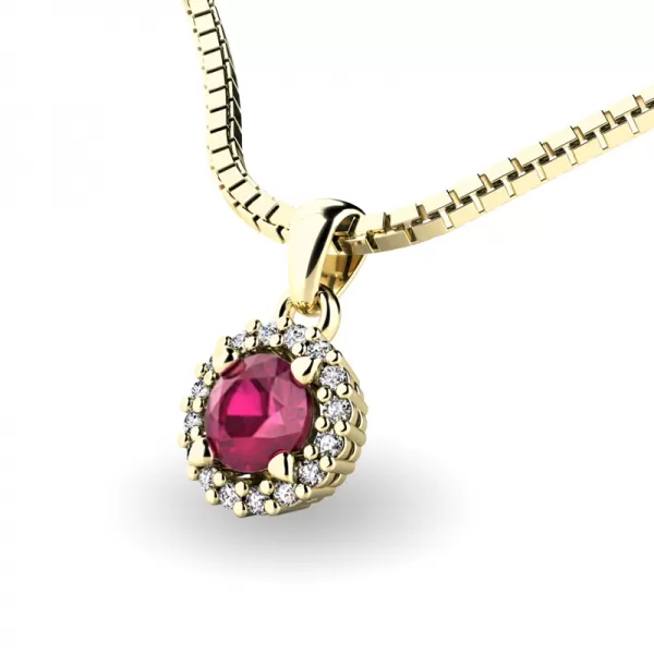 Luxusní přívěsek s rubínem a diamanty 10927-ZL-RUB