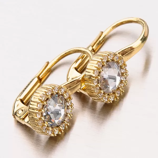 Dámské náušnice žluté zlato 585 zirkon 12-404