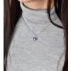 Stříbrný přívěsek s tmavě modrou matnou Swarovski perlou srdce 34246.3