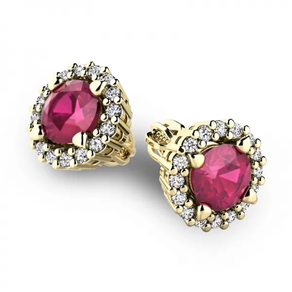 Luxusní náušnice s diamanty 10926-ZL-DIA-RUB